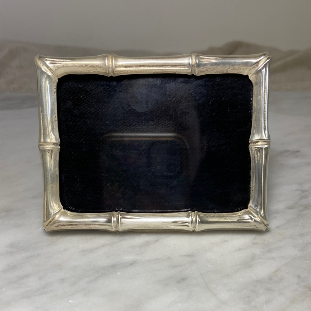 Rare Vintage Tiffany & Co. Sterling Silver Rectangular Bamboo Photo Frame